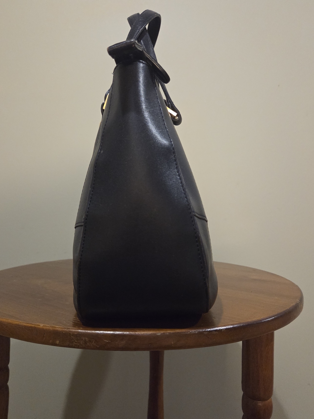 Vintage Etienne Aigner Navy Leather Structured Tote - Picture 5 of 14